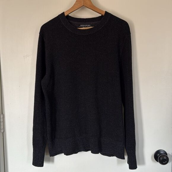 Banana Republic‎ Men's Italian Yarn Wool Sweater Large Black Merino Blend - Picture 5 of 9